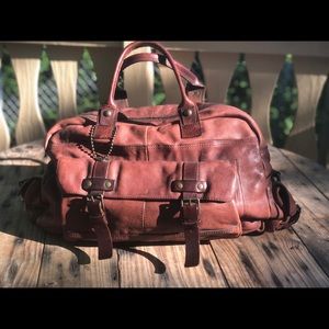 John Varvatos Luxury Leather Duffel /Overnight Bag
